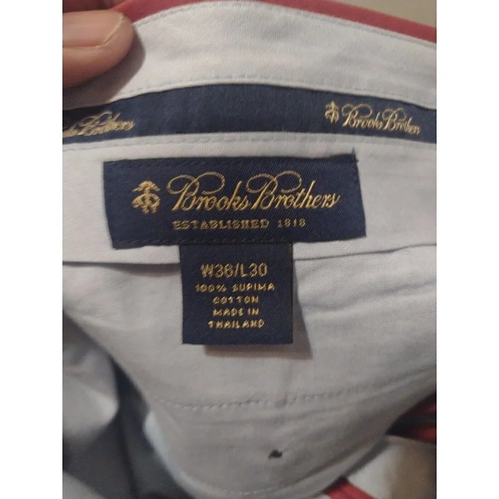 Men's Brooks Brothers Supima Cotton Pants Flat Front Red True Size Is 30x28